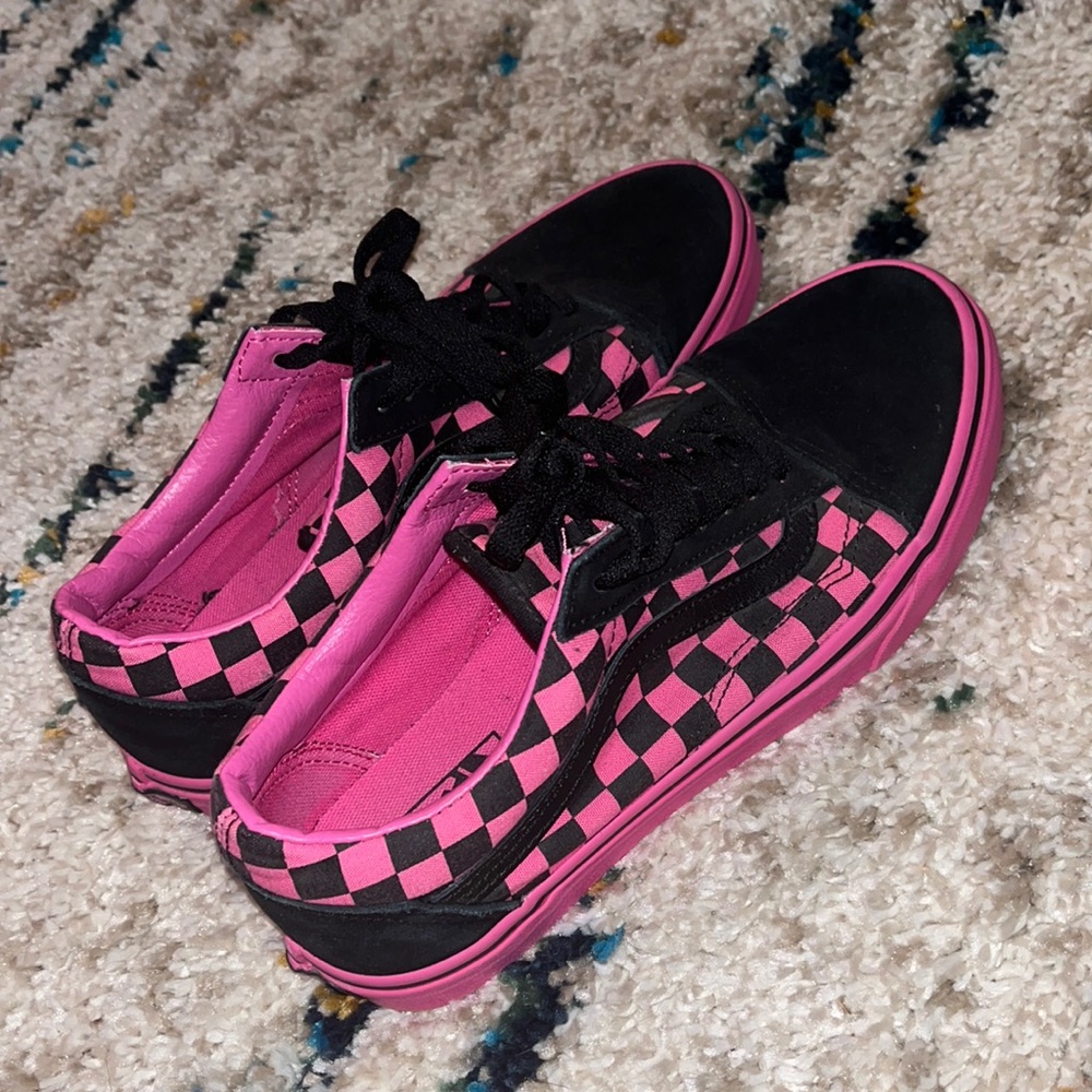 Black and Pink Old School Vans